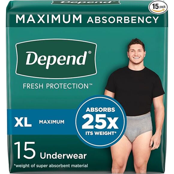 Depend Fresh Protection Adult Incontinence Underwear for Men 15ct - Picture 1 of 3